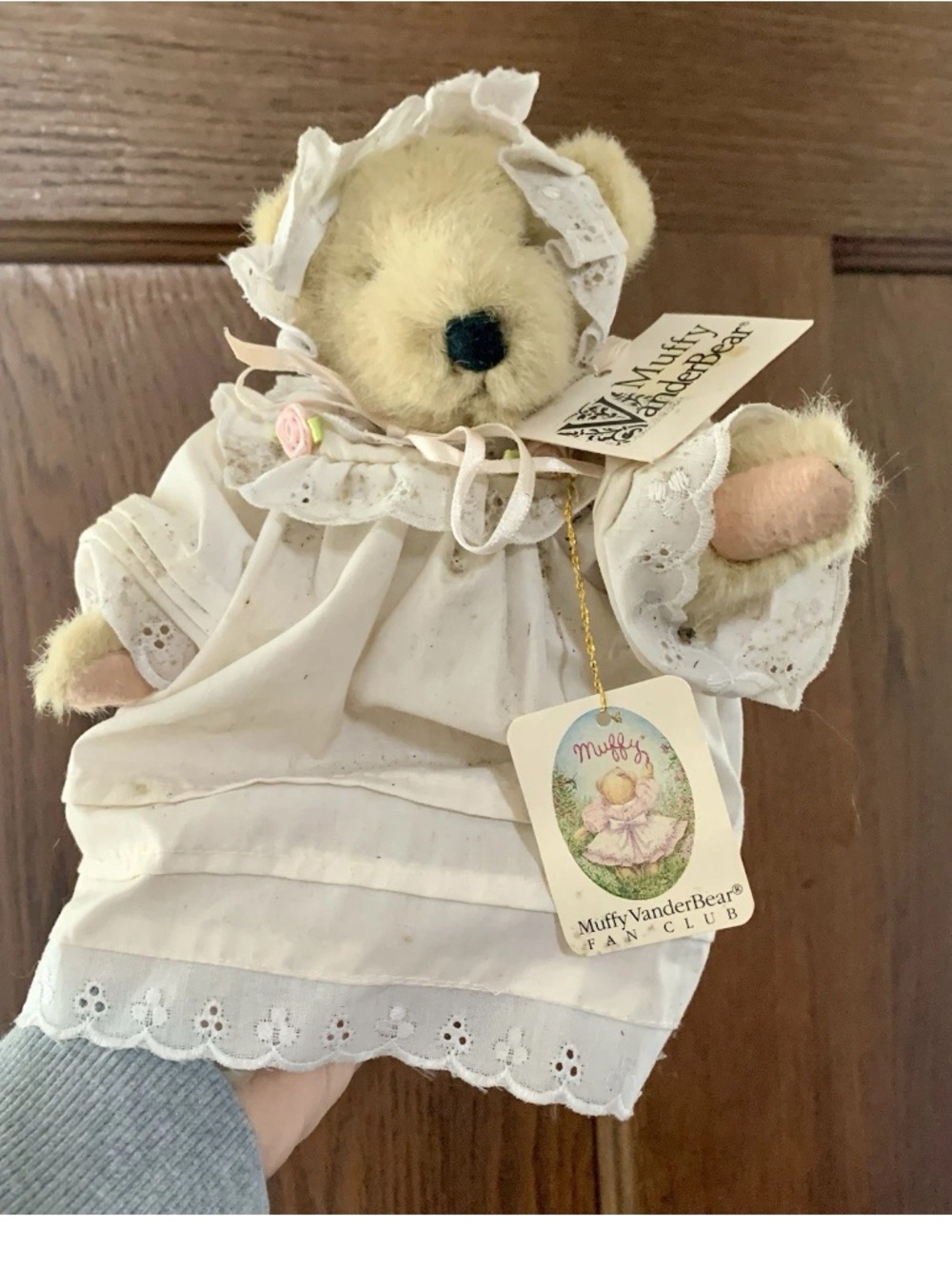 Muffy VanderBear White Vintage-Style Baby Dress Bear